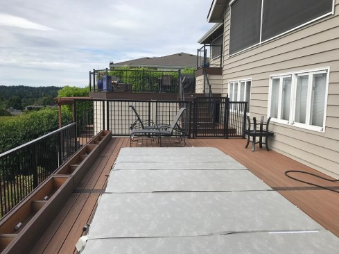 The spa is equipped with a reinforced removable cover that can be stored away when the spa is being frequently used, as well as a summer bubble cover that is easy to slip on or off.
