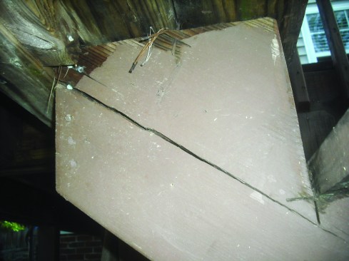 Failing to provide proper bearing for the stringer plumb cut can cause the stringer to shear along the grain.