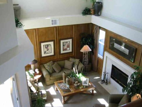 An example of how ducts can be brought inside the living space. Here, ductwork is incorporated into the design of the home using a soffit around the perimeter of rooms.