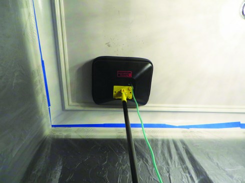 Diagnostic testing indicated a pressure difference driving moist outdoor air into the room.