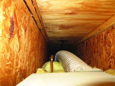 An open joist bay created a highway for moist air.