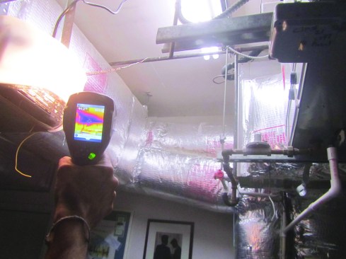 Infrared imaging detected cold spots on the ducts