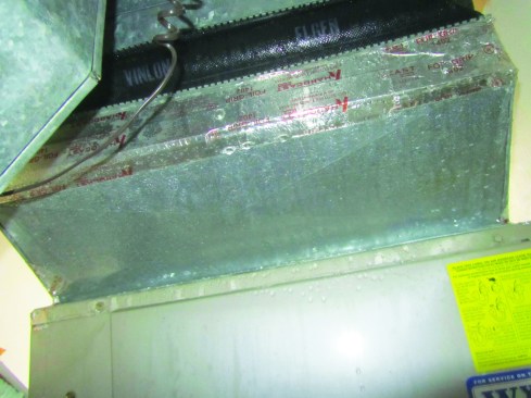 Uninsulated ducts were dripping with condensed moisture.