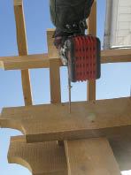 Figure 7. Six-inch-long “construction lags” fix the girders to the gate posts.