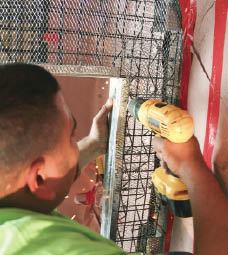 Figure 5. Sheet-metal angles close off the openings in the panels, readying them to receive appliances and doors.