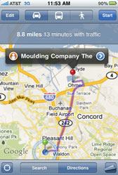 The free Google Maps app is a convenient alternative to a stand-alone GPS unit. It uses the phone’s GPS to track locations.