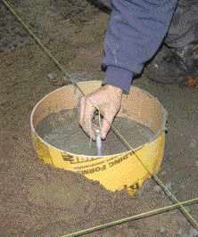 Figure 7. Precise placement of anchor bolts speeds locating the post bases.