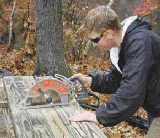 Figure 8. The right tool can be a big timesaver: The Big Foot Saw Adapter allows for a 101/4-inch blade in a standard Skilsaw and cuts 4-inch stock in one pass.