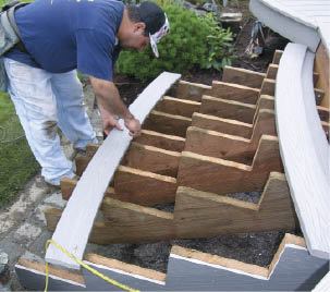 Figure 11. Complete the stair by installing the risers and the tread stock.