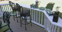 Figure 8. Cap the top of a railing with a PVC board and you have an eye-catching bar top.