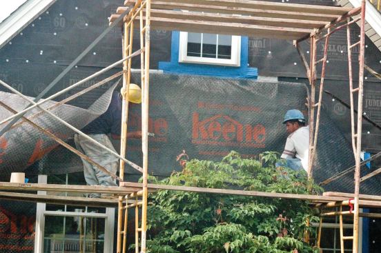 Keene .020-1 is applied over 60-minute Grade D building paper or an equivalent membrane - with the fabric side out.
