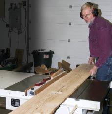 Figure 3. With one edge straightened with a circular saw, the decking was ripped to width on a table saw.