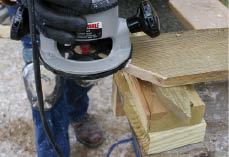 Figure 5. Rounding over the bottom of the cut ends of decking minimizes the amount of end grain in contact with water that puddles on the joists.