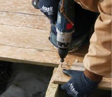 Figure 6. The silicon-bronze screws used on this deck all required predrilling and countersinking.