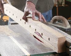 Figure 7. Shaping the bottom rail like a roof gable helps it shed water.