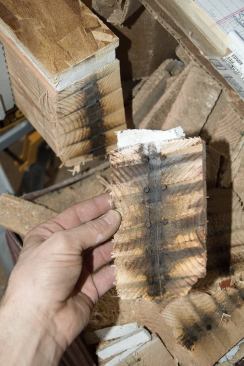 The author used a stopwatch to time cuts through the test planks. A blade was considered dead when it took more than 37.5 seconds per cut; by that point, most blades could barely get through and were hot enough to char the wood.
