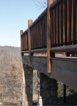 Figure 2. Facing columns with native stone is a great way to tie the deck to the landscape.