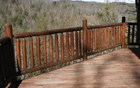 Figure 8. White cedar log railings are available through log-home distributors.