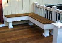 Figure 1. The constant winds common to coastal decks can blow lightweight outdoor furniture into the next county. This makes it easier to sell upgrades such as built-inseating.