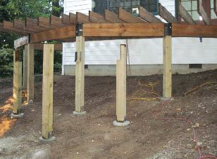 Figure 4. The joists were laid out on 16-inch centers. Their lengths were allowed to run wild; later they would be cut to fit the perimeter of the ellipse.