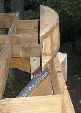 Figure 5. An assembly of blocking and 2x10s on the flat creates the substructure to support the decking at the ends of the ellipse's major axis.