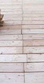 Figure 12. Before the seam board was installed, the decking boards met randomly in the center of the deck.