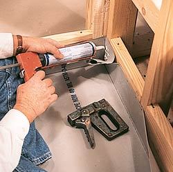 NobleSealant 150 is applied to the folded inside corners.