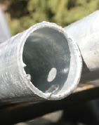 Figure 2. A thick coating of zinc protects the steel piles from corrosion.