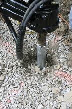 Figure 7. You wouldn't know it by looking, but this pile penetrates about 13 feet into the ground. Helical piles don't create piles of waste soil the way conventional footings do.