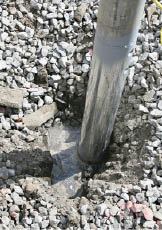 Figure 11. It would have been impossible to dig a traditional footing in this ground without it filling with water.