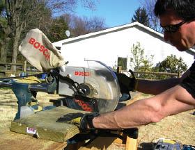 Figure 2. It takes a little extra time in the morning to set up a miter saw, but it pays dividends of fast and accurate cuts all day long.