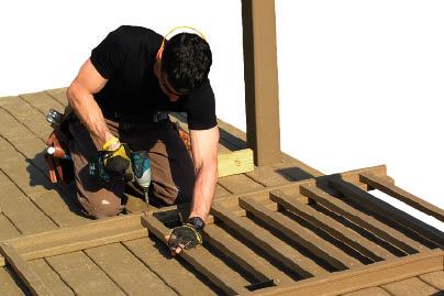 Figure 10. MoistureShield's rails are L-shaped and the balusters are face-screwed in place.