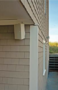 Figure 2. Placing speakers on the house provides sound to the deck, to the yard, and perhaps to the neighbor’s yard. Speakers facing inward from the deck’s perimeter take a little more wire, but the sound stays on the deck.