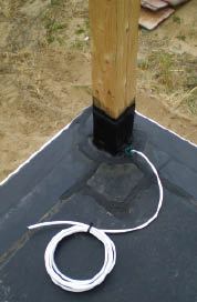 Figure 4. When the deck is above a waterproofed room below, it’s important to schedule the audio installer in before the roofer to ensure the wire penetrations are waterproof.