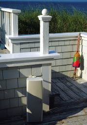 Figure 5. Walled-in decks provide the best opportunity for hiding speaker wires. Otherwise, the wires generally run inside newel post sleeves.