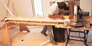 Then it is glued to the saw fence.