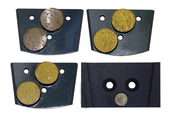 The polishing machine accepted diamond grinding "dots" for the initial grinding phase.