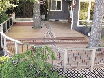 Figure 2. Though there weren’t many pieces of decking in this curved inlay, the amount of time spent blocking, bending, and cutting them out took the author by surprise.