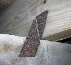 Figure 1. Many new wood treatment chemicals are more corrosive than the old CCA. Hardware that once could be depended on to last for decades now may degrade in only a few years.