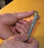 Figure 5. Coated in molten zinc after they’re threaded, hot-dip bolts grow to a larger diameter. To accommodate this, hot-dip nuts are threaded oversize. Standard nuts don’t fit hot-dip galvanized bolts.