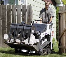 Figure 2. In a tracked configuration, subcompact loaders impose a load of only about 5 psi, minimizing — although not eliminating — turf damage on finished lawns.