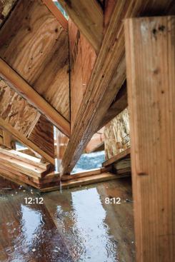 ... we were able to measure how much we had to build up the plate to support the 12/12 rafters.