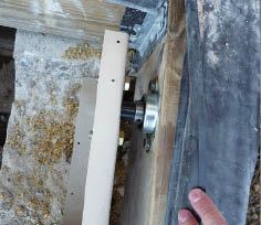Figure 2. The 1,200-pound hatch pivots on 1-inch steel shafts supported by ball bearings.