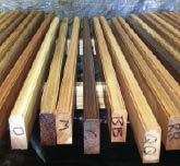 The railing was shaped, drilled, and finished in the author’s shop. Marks on the ends kept the lumber in order.