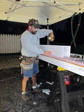 First I pre-assemble three sides of the sleeve on my workbench