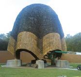 The visual centerpiece of Philip Johnson's Roofless Church in Indiana is a swooping dome that covers the altar. For the crew that tore off and replaced the original cedar roof last year, its unique shape gave new meaning to the expression "go with the flow."