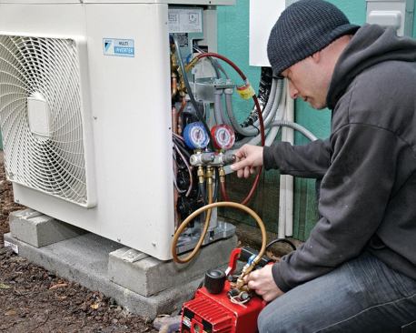 Heat pumps are refrigeration- cycle devices that use electricity to move and concentrate heat energy and can be used for both heating and cooling. Although electricity is required to run a compressor ,the energy needed to deliver a given quantity of heat with a heat pump is typically a fraction of what it would take to provide the same amount of heat with resistance baseboard heaters or wall-hung units.