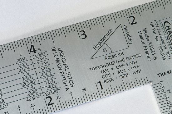 Unique features include unequal-pitch rafter tables.