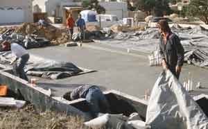 The fresh concrete is then covered for at least three days.