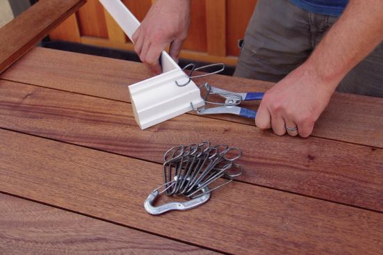 These small but powerful clamps make it faster and easier to glue miter joints in solid moldings. They aid in pre-assembly and hold joints tight while the glue sets. I still use nails, but with the clamps I can use fewer of them—a definite plus in high-end work. Though the clamps can be installed and removed by hand, I use Collins Miter Clamp Pliers because they can open the clamps farther for a stronger grip. Be careful using them; the spring-action is stiff and the tips are sharp, so you don’t want to accidentally close them on a finger. Web price: $35 for 12 clamps; $16 for pliers. 888.838.8988. collinstool.com.